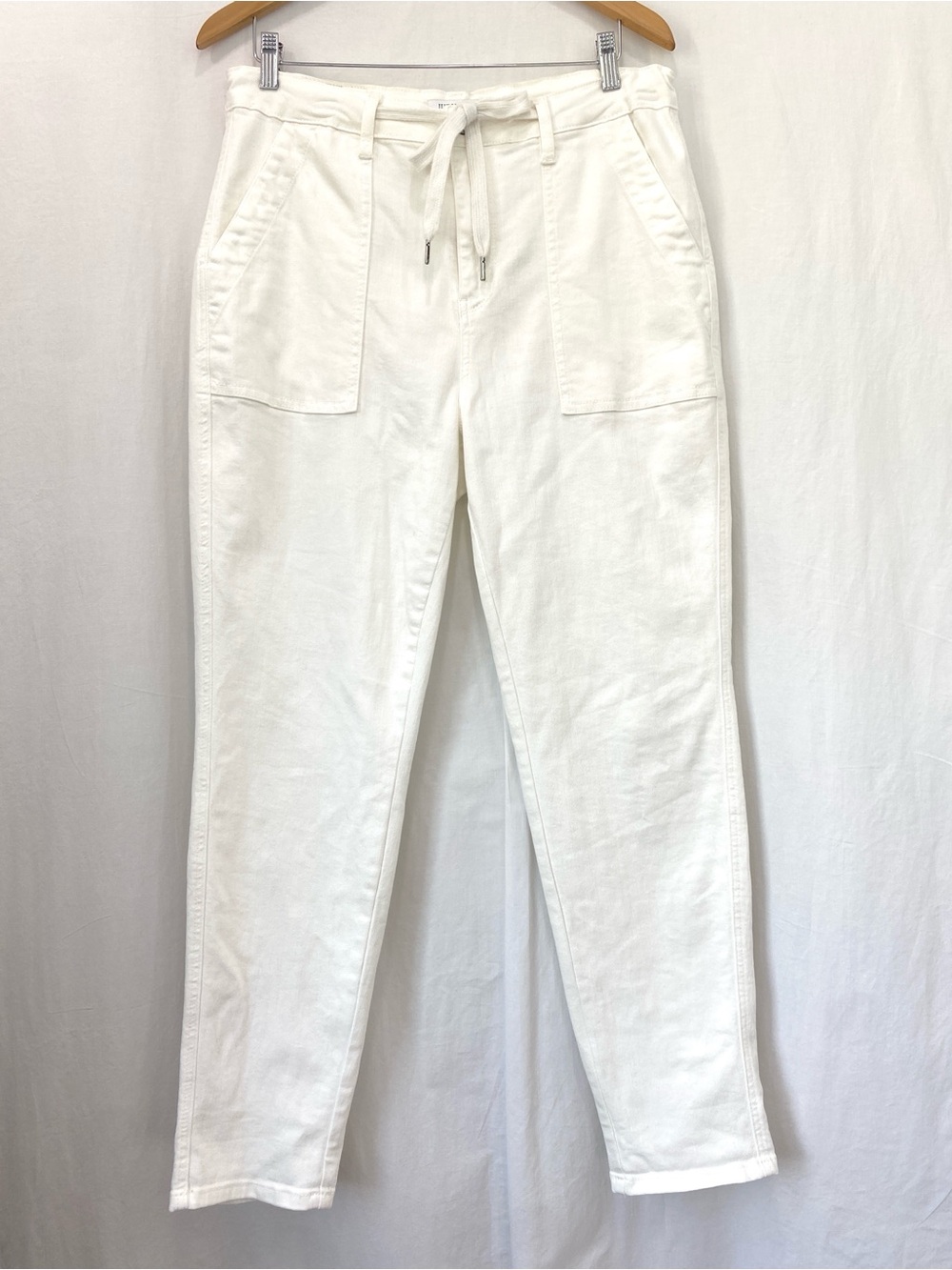 Judy Blue High Waist Garment Dyed White Cuffed Jogger Denim Jeans 88812 13/31